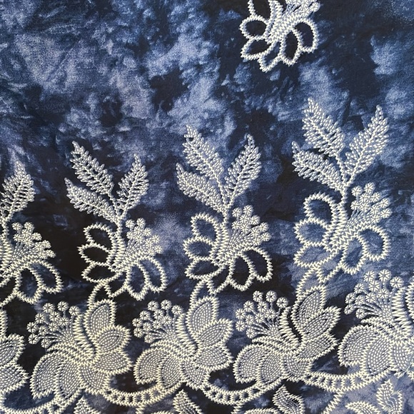 LOFT Indigo Batik Tie Dye Print Kimono OS - Picture 7 of 8